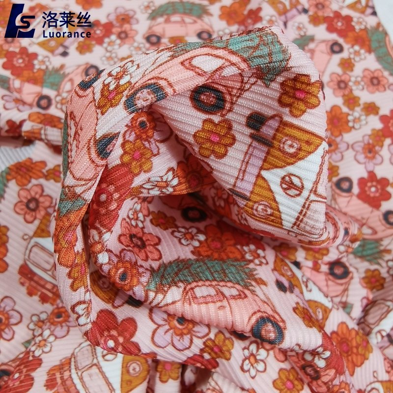 custom design digital print polyester spandex 2x2 rib knit fabric