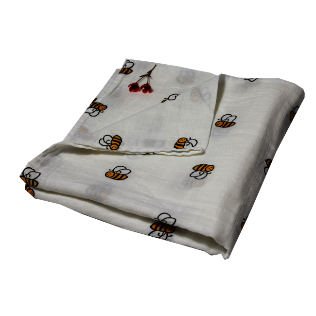 Customizable Digital Printed 2 Layer Soft 70% Bamboo 30% Cotton Fabric Muslin Infant Baby Swaddle Wrap Newborn Blanket