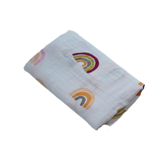 Customizable Digital Printed 2 Layer Soft 70% Bamboo 30% Cotton Fabric Muslin Infant Baby Swaddle Wrap Newborn Blanket