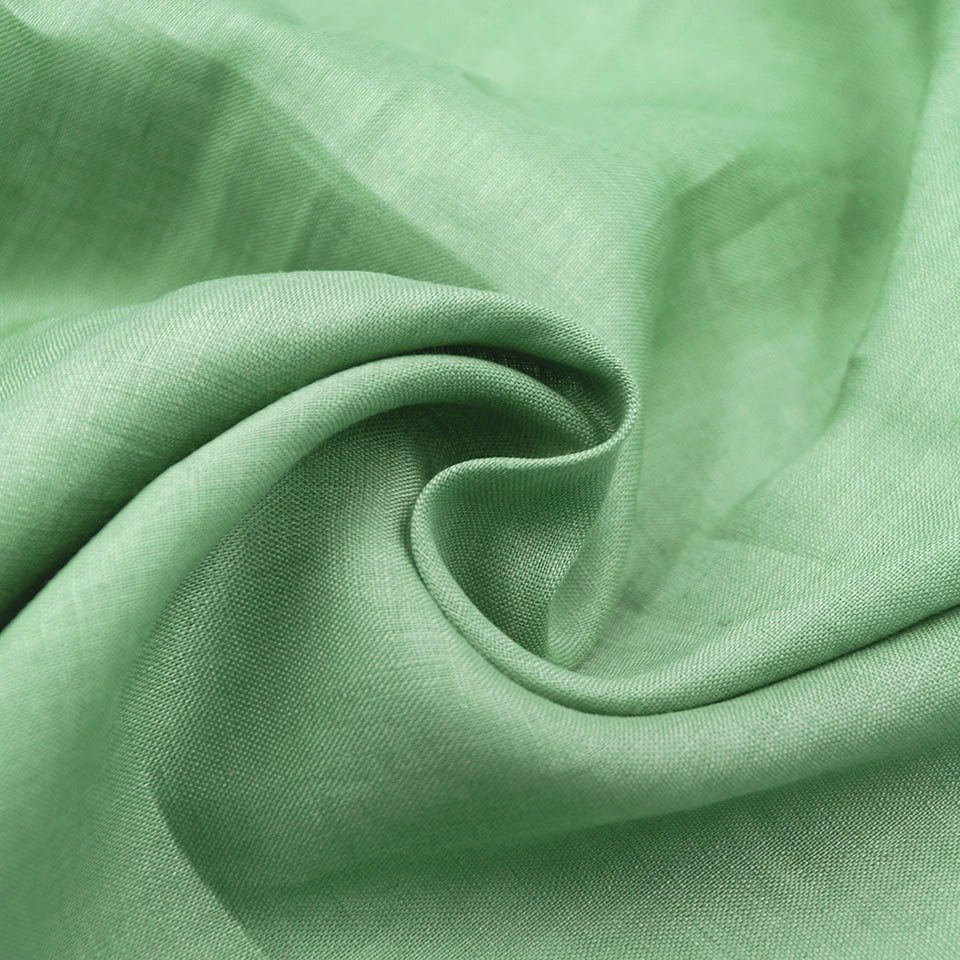 Wholesale High Quality solid color Natural 100% organic Green Pure Linen Fabric For Garments Clothing