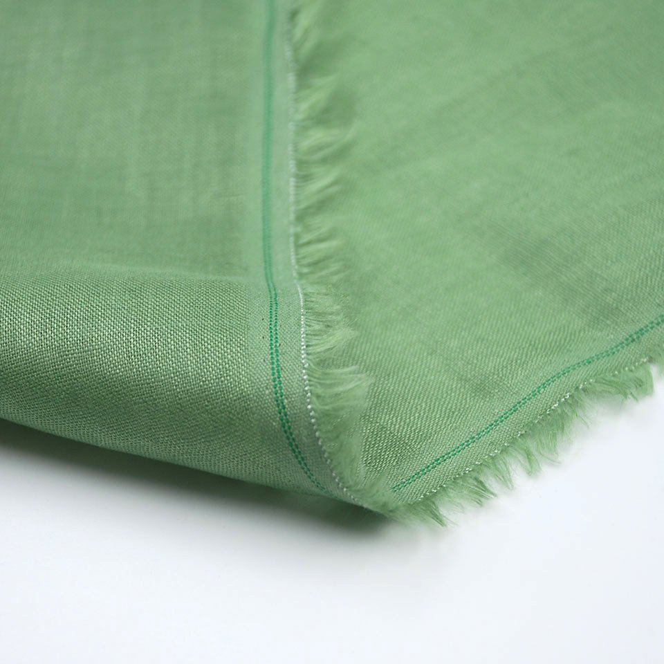 Wholesale High Quality solid color Natural 100% organic Green Pure Linen Fabric For Garments Clothing