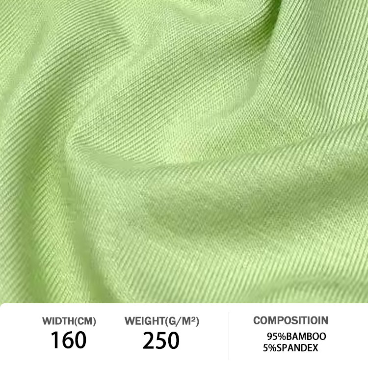 Natural anti-bacteria 95% bamboo 5% spandex fabric knit jersey shirt fabric wholesale bamboo viscose fabric for dress