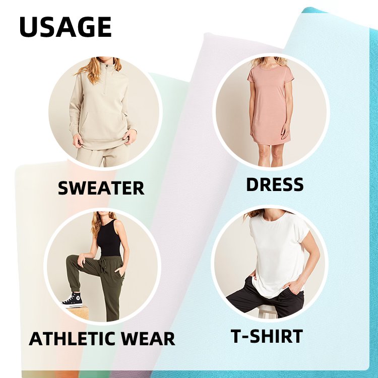 Natural anti-bacteria 95% bamboo 5% spandex fabric knit jersey shirt fabric wholesale bamboo viscose fabric for dress