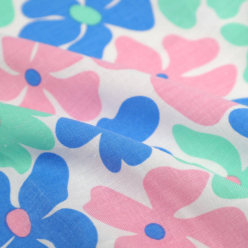 linen supplier custom printed linen viscose fabric for clothing bed linens