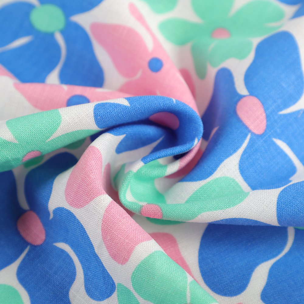 linen supplier custom printed linen viscose fabric for clothing bed linens