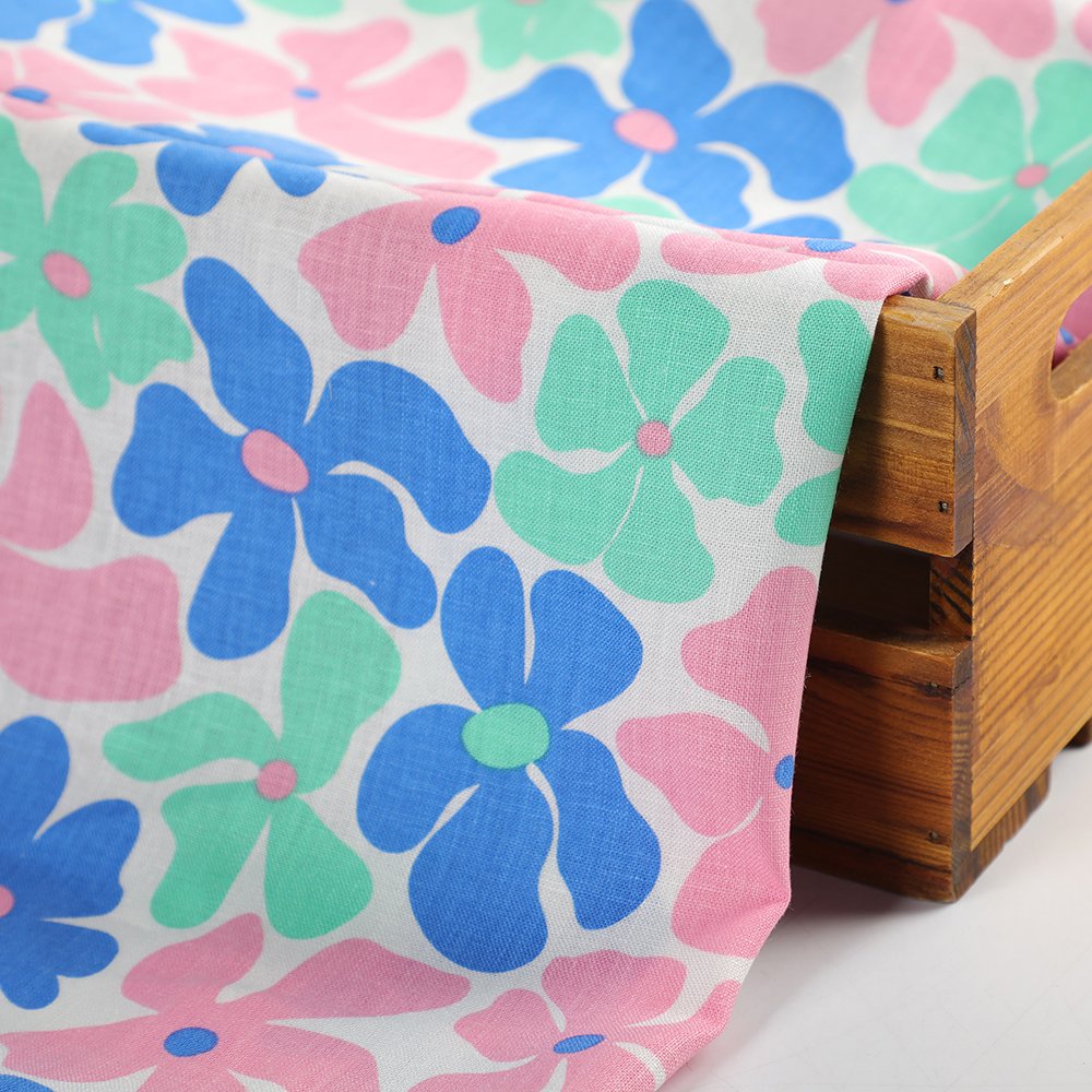 linen supplier custom printed linen viscose fabric for clothing bed linens