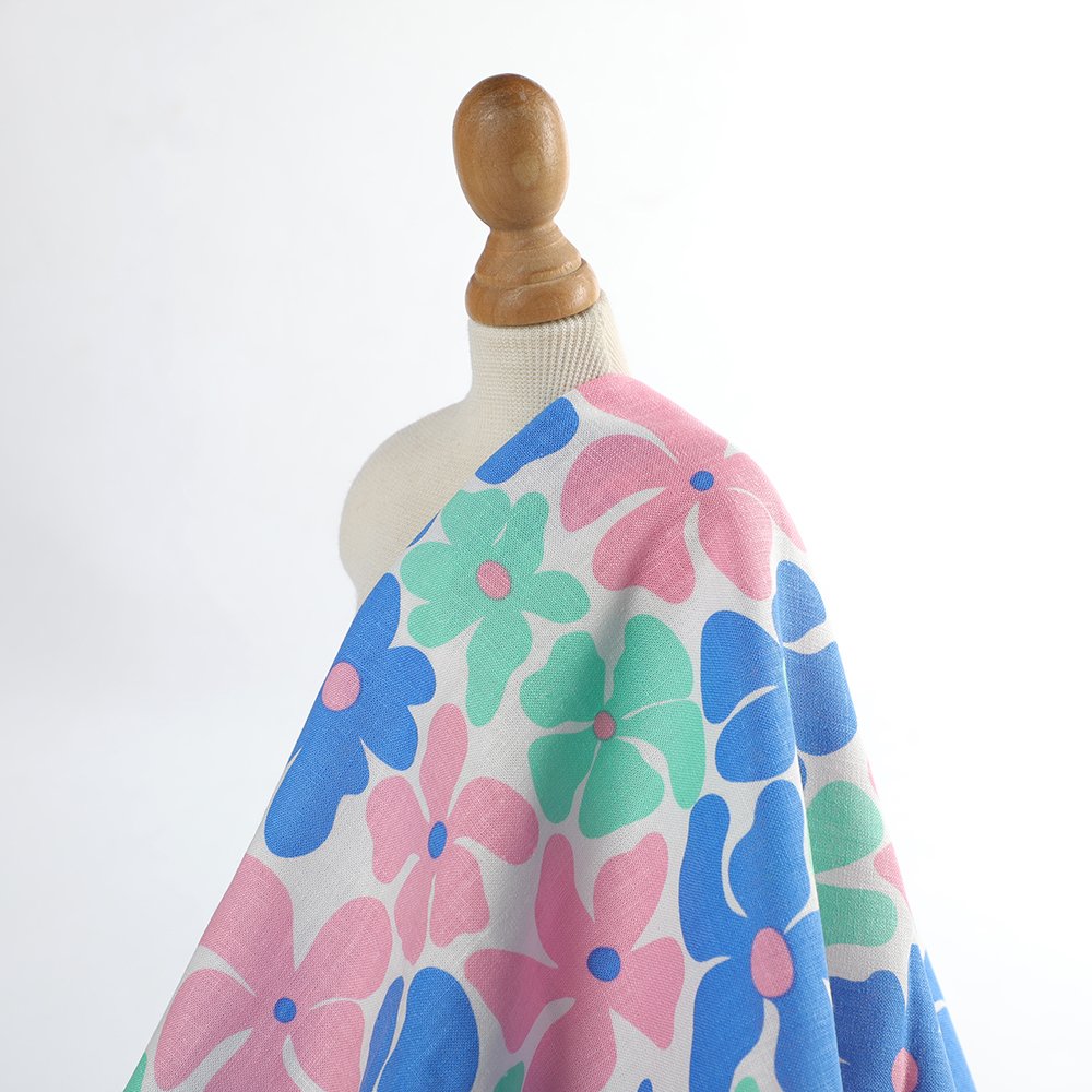 linen supplier custom printed linen viscose fabric for clothing bed linens