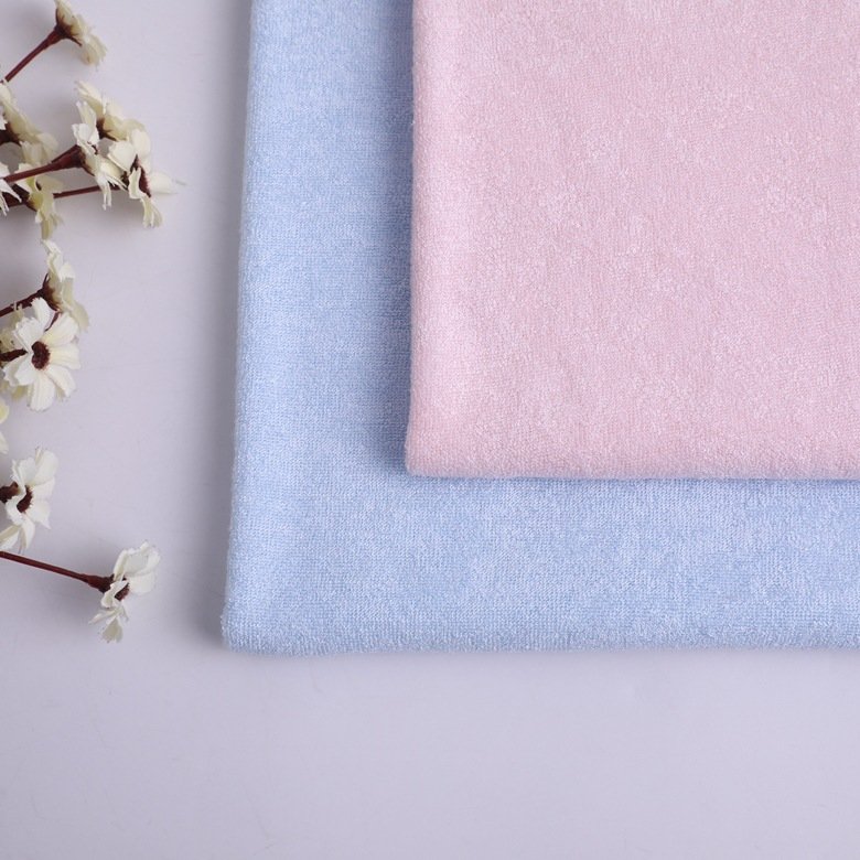 Weft knitted single sided Bamboo fiber towel fabric absorbent fabric in stock organic Bamboo Textile