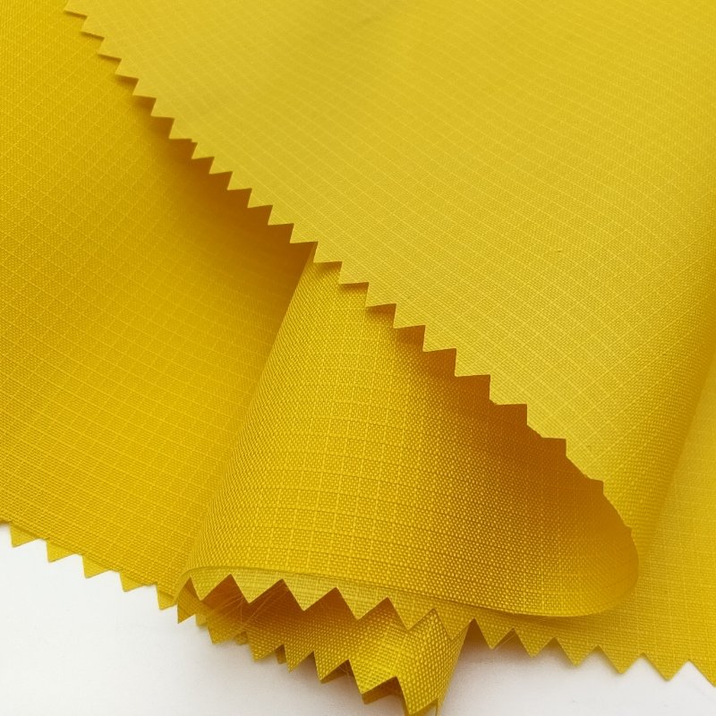 20000mm high waterproof polyester ripstop taffeta with clear PU membrane coating rain coat jacket cover tent tarpaulin fabric