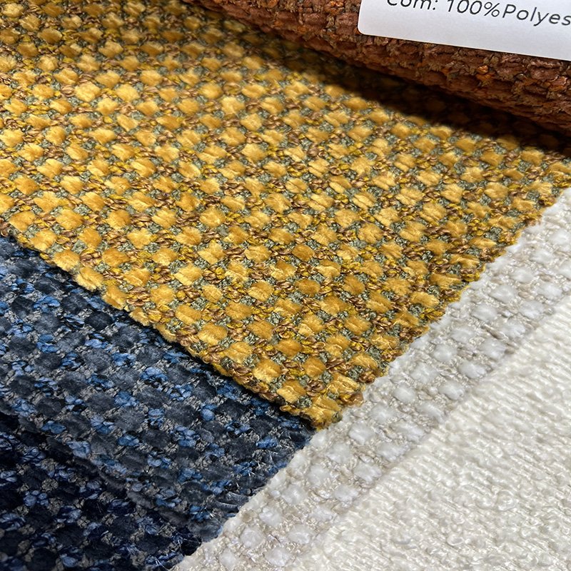 2024 new design arrived woven dyed shading texture 100% polyester luxury furniture classic sofa fabric