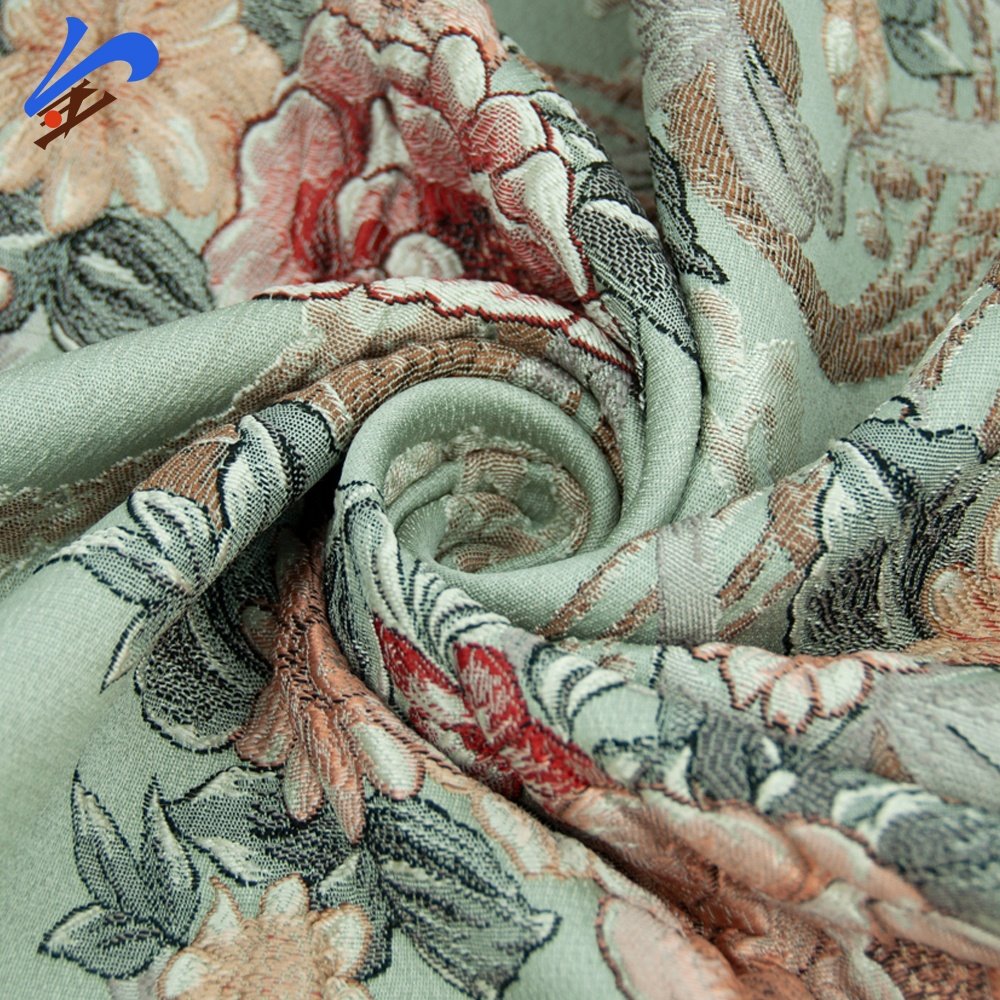 Jindian Brand 2024 New Design Floral Pattern Multi-colors 100% Polyester Jacquard Woven Fabric For Home Textile Sofa Curtain