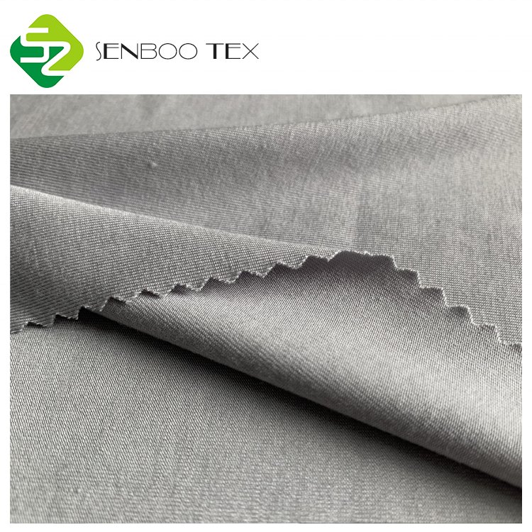 95% Bamboo Viscose 5% Spandex Silver Single Jersey Fabric 220 gsm Terry for Baby Pajamas Sweatshirts Foot Grips 95% Bamboo Fiber