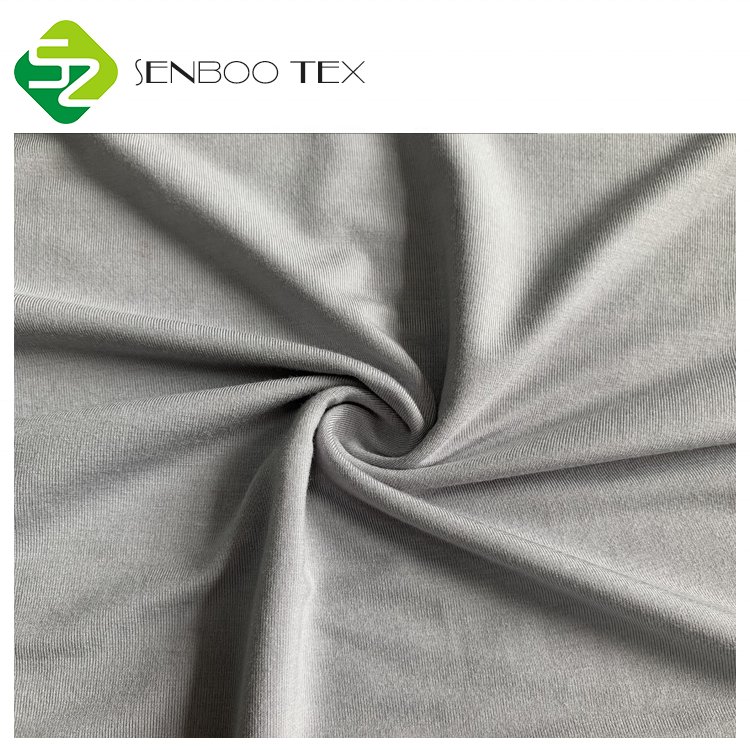 95% Bamboo Viscose 5% Spandex Silver Single Jersey Fabric 220 gsm Terry for Baby Pajamas Sweatshirts Foot Grips 95% Bamboo Fiber