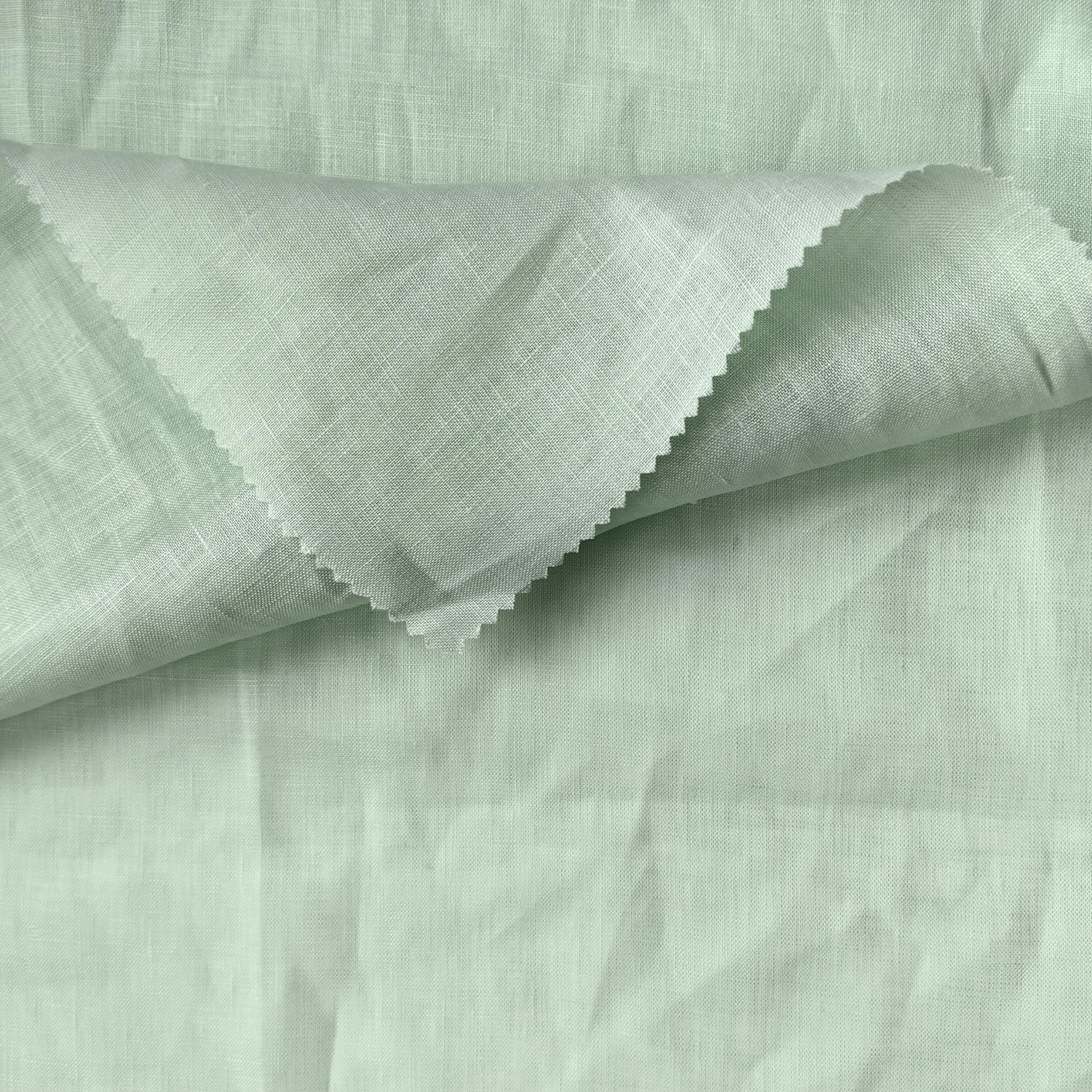 POPULAR SELLING SOFT HANDFEELING QUALITY 100%LINEN PLAIN DYED FABRIC
