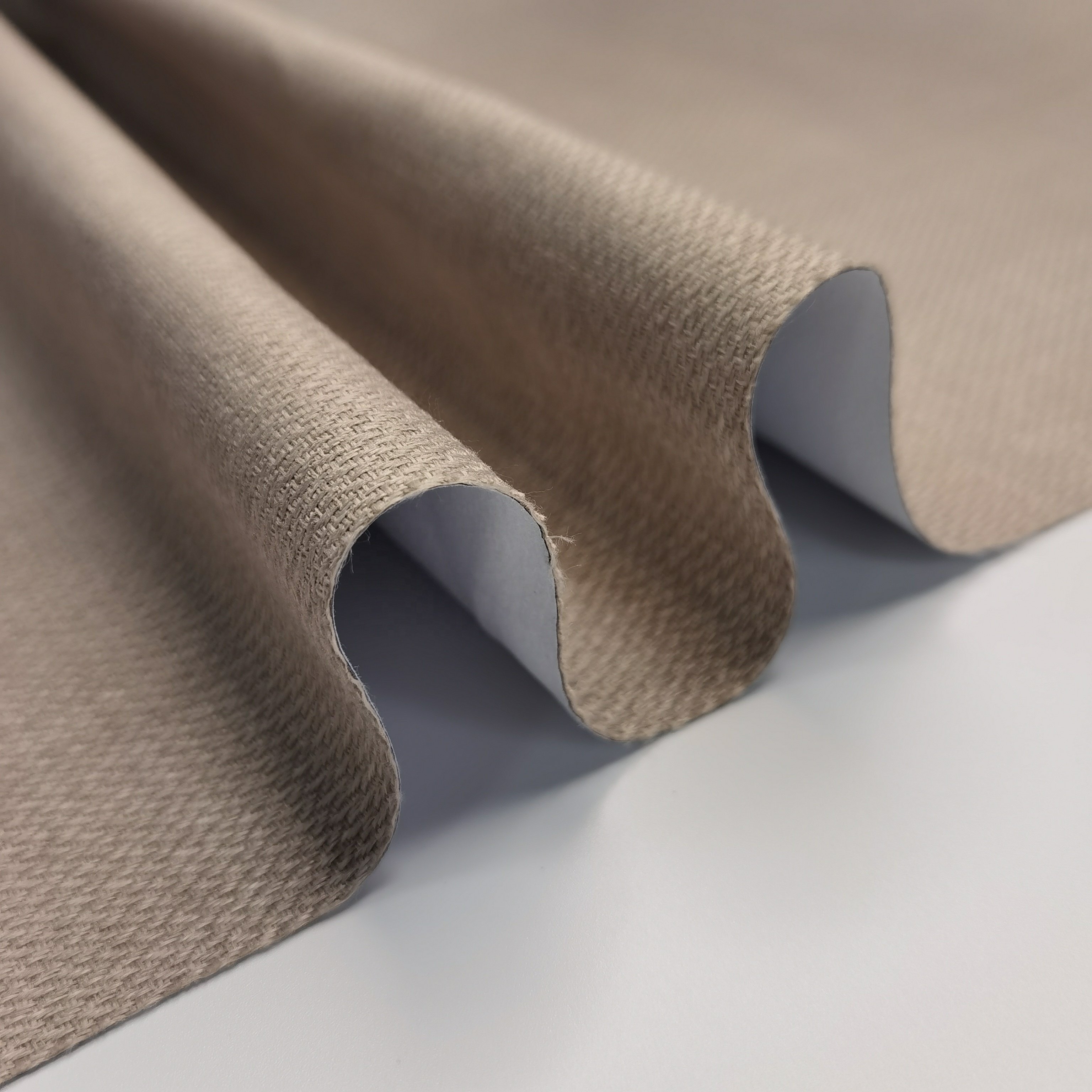 Wholesale Decorative Living Room 100% Polyester Woven Linen Look blackout curtain fabric