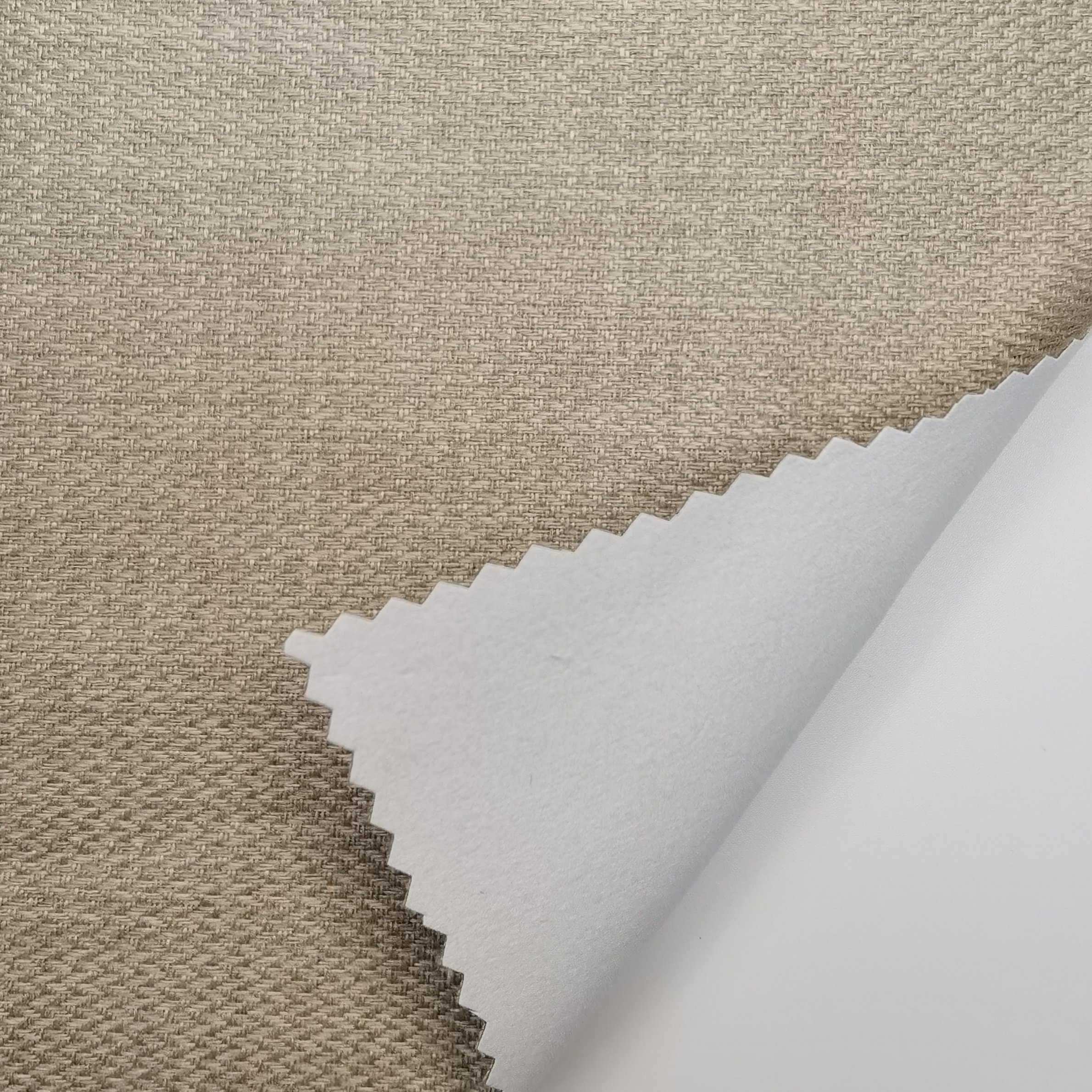 Wholesale Decorative Living Room 100% Polyester Woven Linen Look blackout curtain fabric