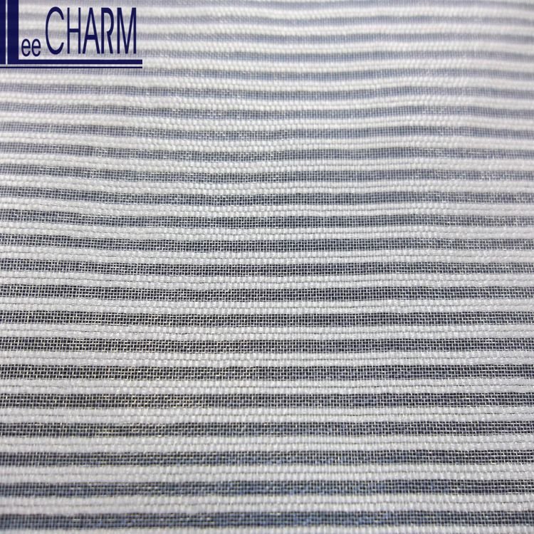 LCSH087 Fashion Organza 100% Polyester Voile Upholstery Striped Fabric