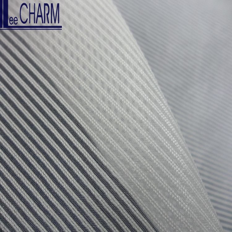 LCSH087 Fashion Organza 100% Polyester Voile Upholstery Striped Fabric