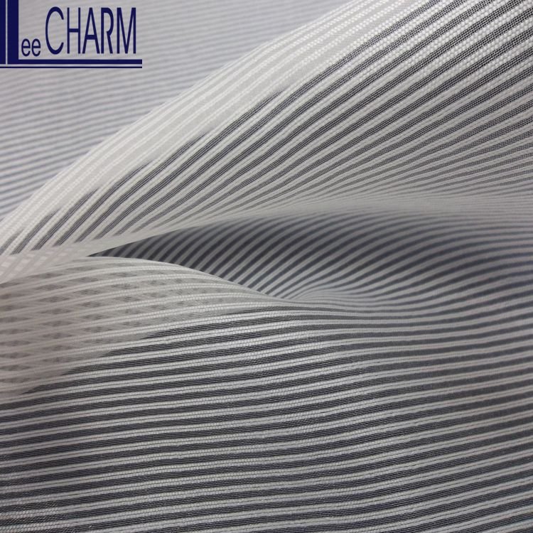 LCSH087 Fashion Organza 100% Polyester Voile Upholstery Striped Fabric