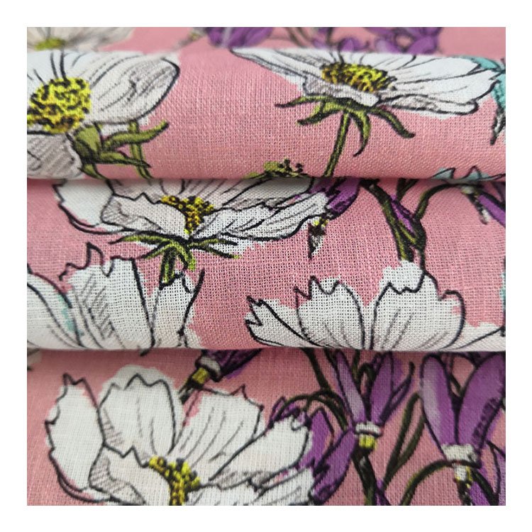 Breathable fabrics No MOQ Custom Your Own Design Print Cotton Linen Fabric