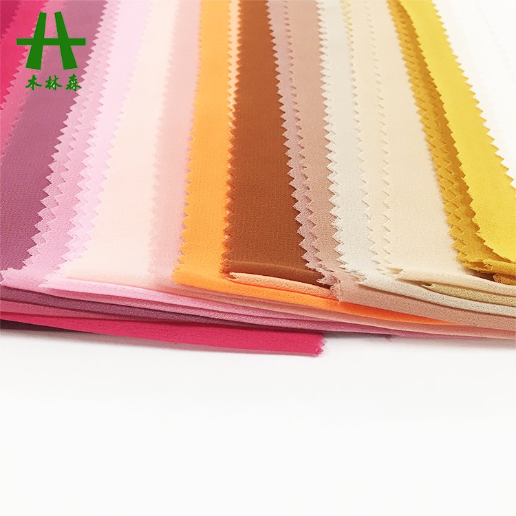 Mulinsen Textile Woven Solid Dyed Crepe Chiffon Yoryu Twisting 75D Chiffon Fabric for Women Summer Dress
