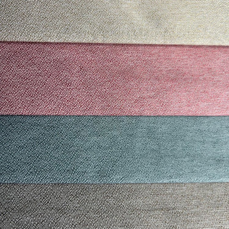 100% polyester imitation linen textile upholstery sofa heavy faux polyester linen look fabric
