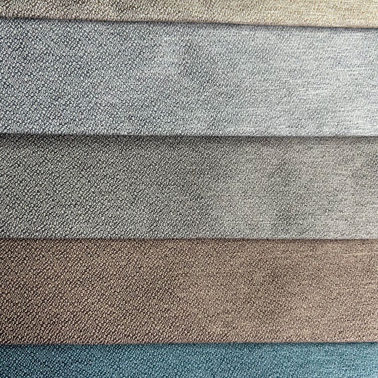 100% polyester imitation linen textile upholstery sofa heavy faux polyester linen look fabric