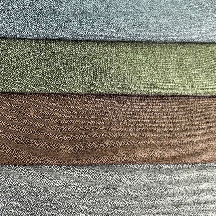 100% polyester imitation linen textile upholstery sofa heavy faux polyester linen look fabric
