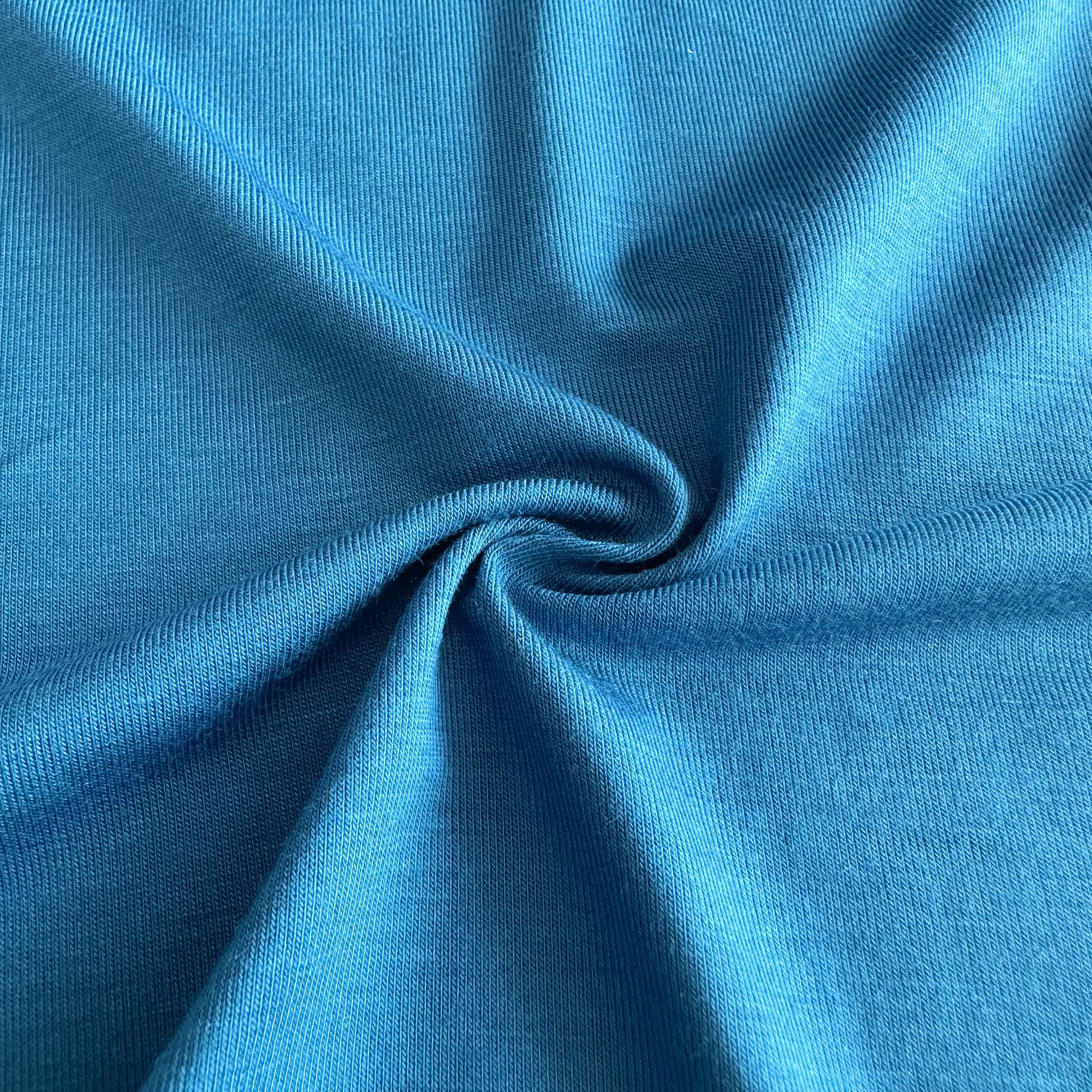 environmental bamboo silk fabric 95%bamboo fiber 5%spandex knit single jersey fabric for kid clothes and pajamas