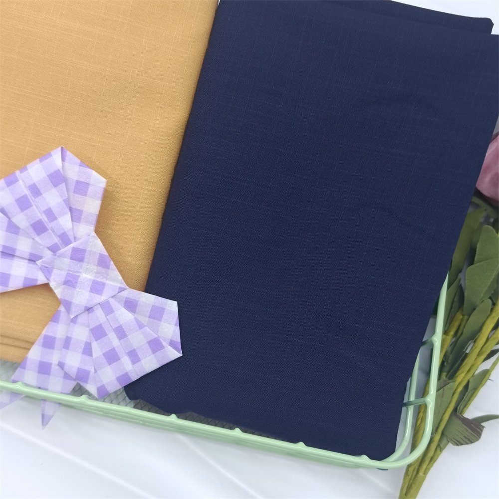 Factory Price 100% Polyester Plain Weave Decorative Linen Fabric