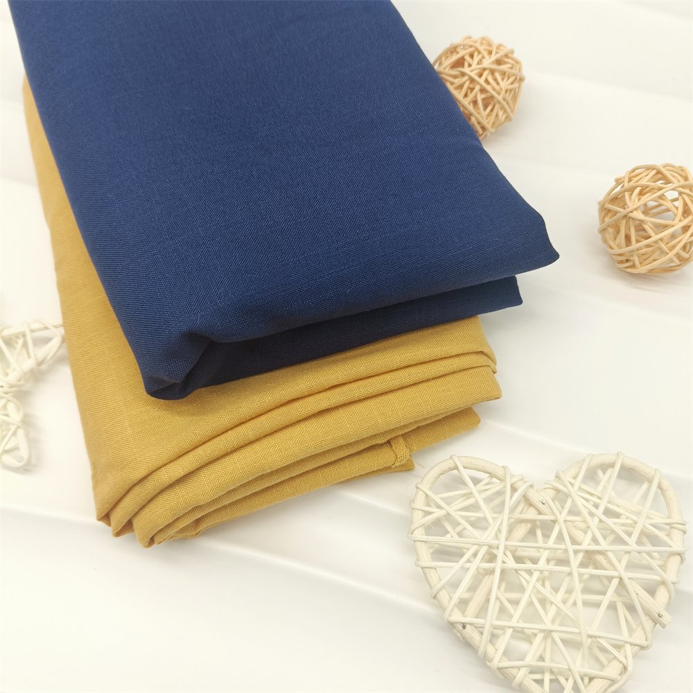 Factory Price 100% Polyester Plain Weave Decorative Linen Fabric