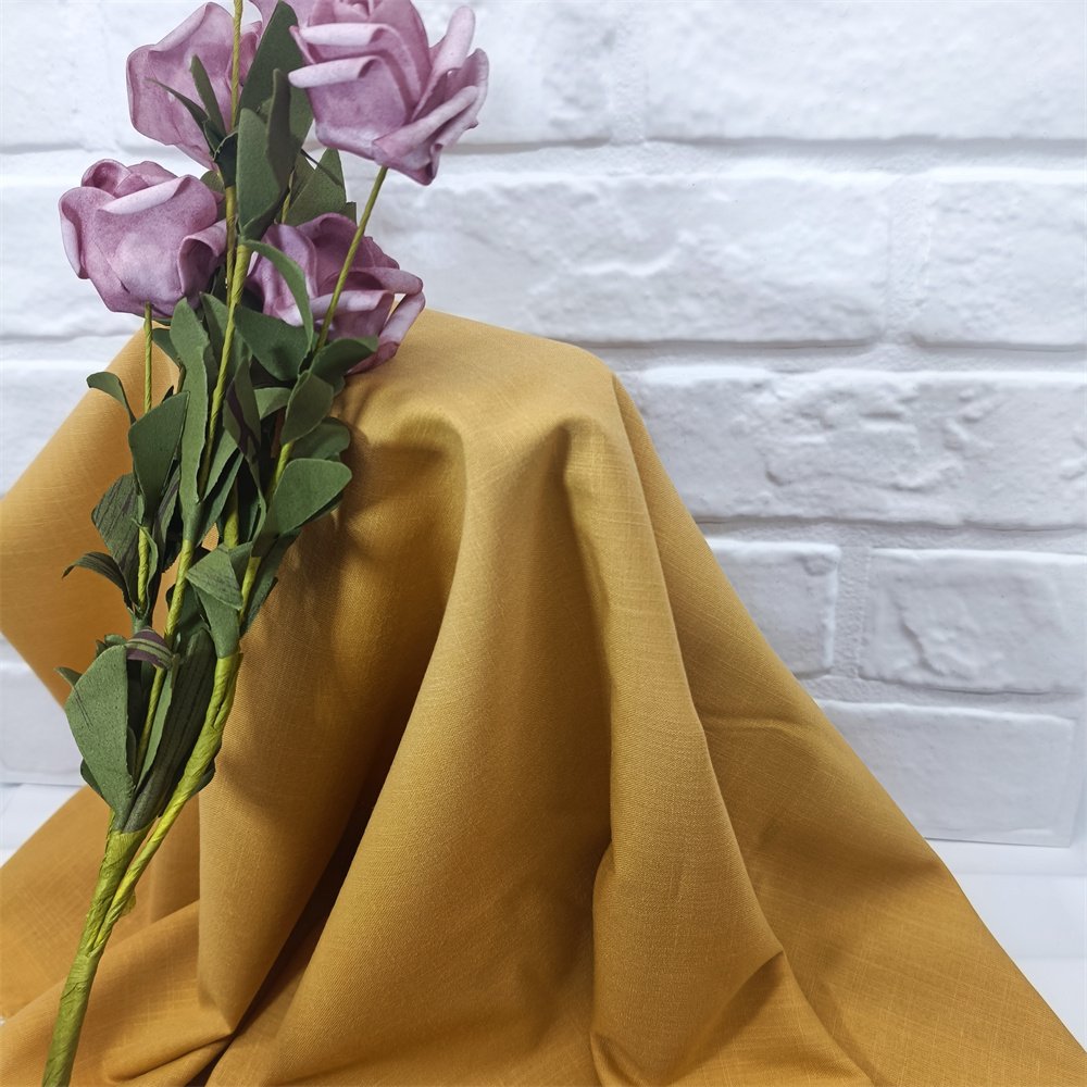 Factory Price 100% Polyester Plain Weave Decorative Linen Fabric