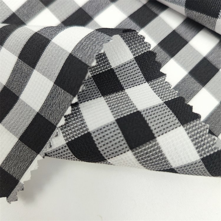 Cheap Checkered Checkerboard Fabric 100% Polyester Stretch Ladies Clothing Woven Check Pattern Fabric
