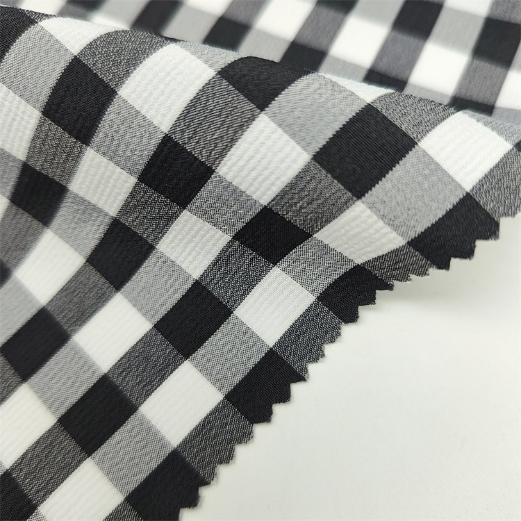 Cheap Checkered Checkerboard Fabric 100% Polyester Stretch Ladies Clothing Woven Check Pattern Fabric