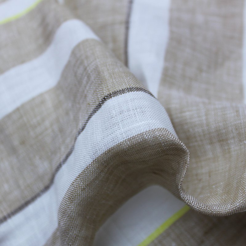 Sustainable shiny linen fabric grey plain for sofa YARN DYE STRIPE