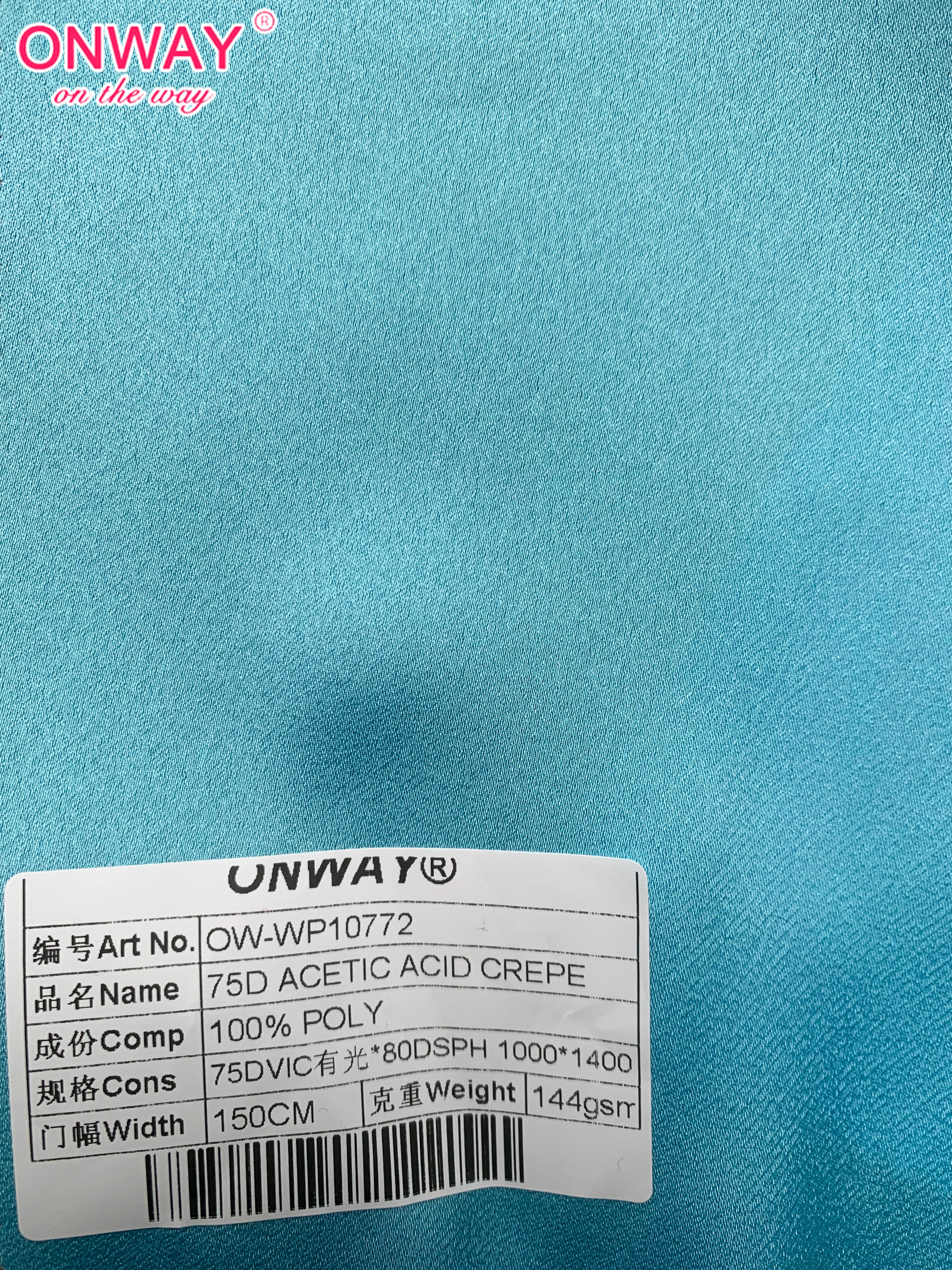 2023 Manufacturer directly sale 100% polyester shiny solid 75D woven acetic acid fabric