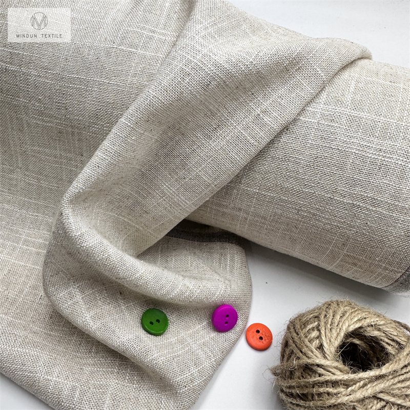 Mindun Linen Slub Fabric Rayon Viscose Linen Fabric For 100% Linen Fabric