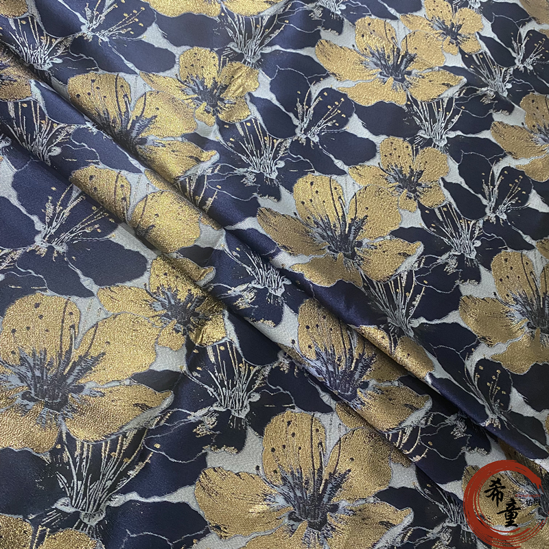 New design custom fashion 3D gold wire double-sided available brocade jacquard fabric