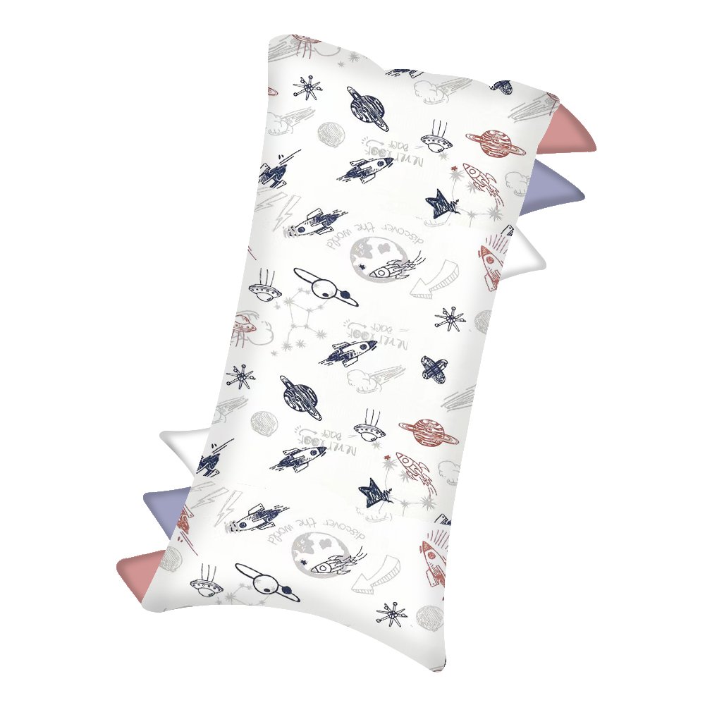 Wholesale baby bamboo long pillow 50*30cm 95% bamboo 5% spandex fiber fabric pillow with blanket for babies sleeping