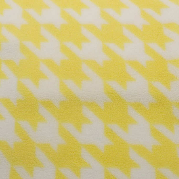 Houndstooth Design Sherpa Fleece Super Soft Printing 100% Polyester Fabric For Jacket