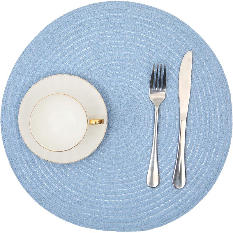 Cotton Circle Placemat Washable Placemat Collection Eco-Friendly Table Decor