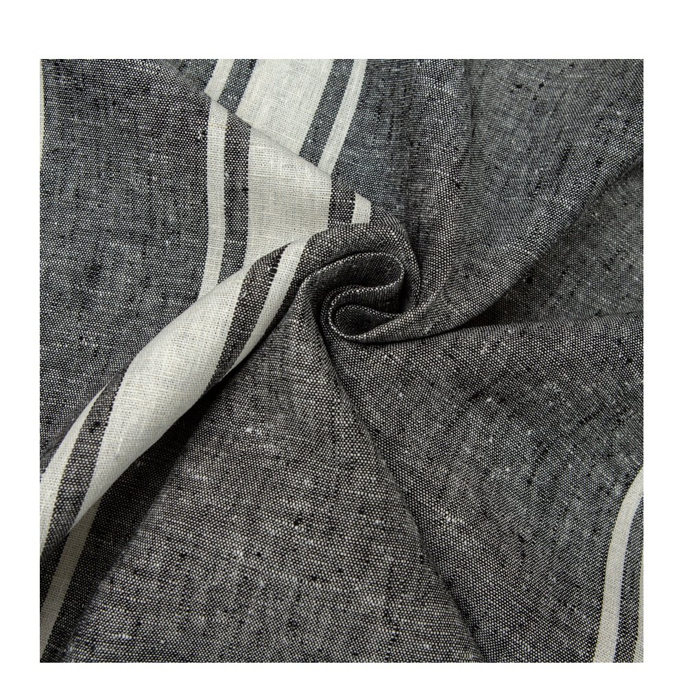 Wholesale 265 GSM 100% Linen Woven Yarn Dyed Fabric Roll Organic Plain Curtains Not Softened Breathable Natural