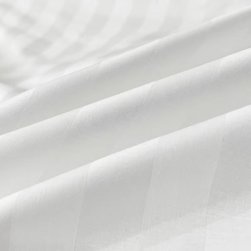 White Grey Stripe Premium Hotel Bedding Set Double Queen Super King Soft Comfortable Duvet Cover Flat_Fitted Sheet Pillowcases