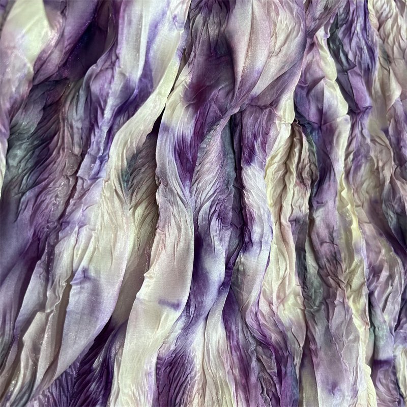 High Quality 100% Polyester Fabric Liquid Very Lightweight Gradient Customized Color Printed High Density Silk Organza Fabric