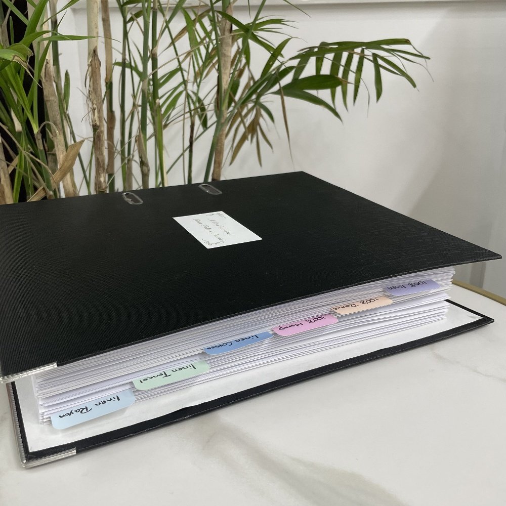 Clothing fabric sample book sample card customized linen sample catalog fabric collection linen collection linen catalogue