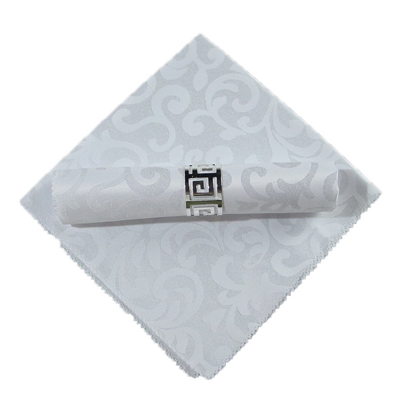 Small MOQ Re-usable Rose Gold Pink Jacuard Table Napkins For Wedding Decoration Solid Color Napkin