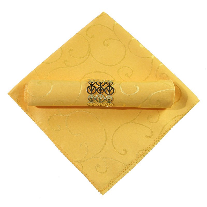 Small MOQ Re-usable Rose Gold Pink Jacuard Table Napkins For Wedding Decoration Solid Color Napkin