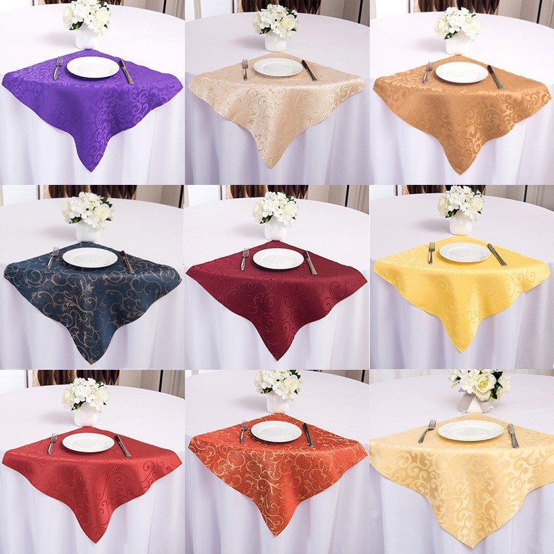 Small MOQ Re-usable Rose Gold Pink Jacuard Table Napkins For Wedding Decoration Solid Color Napkin