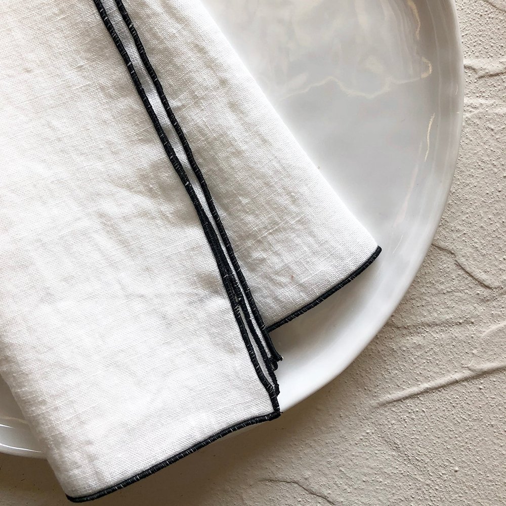 Rolled Edge pure 100% Linen Cloth Napkins for Wedding Custom pattern natural French fabric cotton linen placemats Hotel 40x40cm