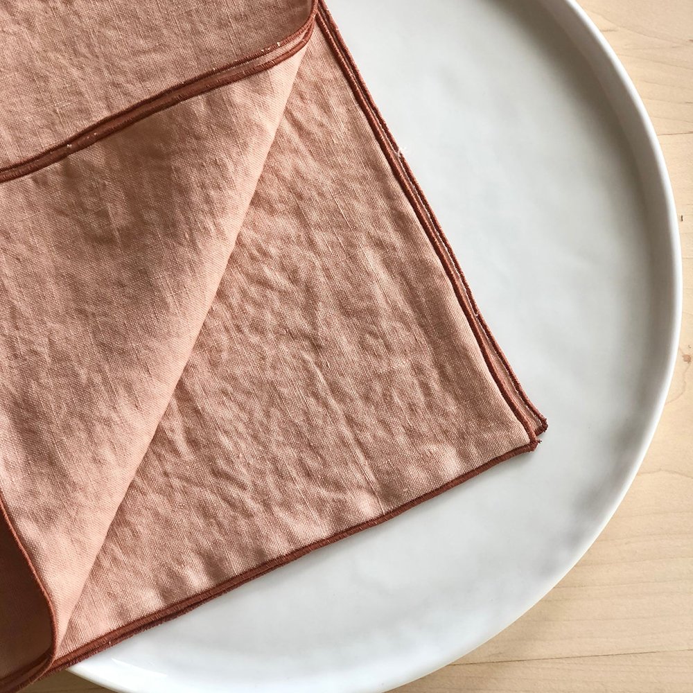 Rolled Edge pure 100% Linen Cloth Napkins for Wedding Custom pattern natural French fabric cotton linen placemats Hotel 40x40cm